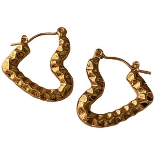 kimti 18K Gold Plated Heart Hoop Anti Tarnish Earring - Earrings | Buy online on ZillyBuy