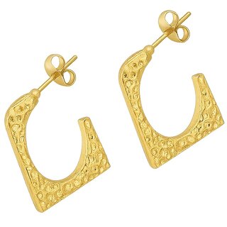 Kimti 18K Gold Plated Half Hoop Anti Tarnish Earring - Earrings | Buy online on ZillyBuy