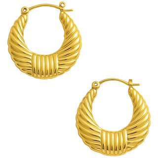 kimti 18K Gold Plated Date Hoops Anti Tarnish Earring - Earrings | Buy online on ZillyBuy