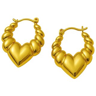 kimti 18K Gold Plated Golden Hoops Anti Tarnish Earring - Earrings | Buy online on ZillyBuy