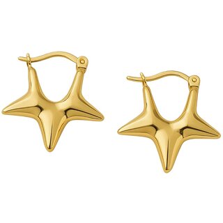 Kimti 18K Gold Plated Comet Hoops Anti Tarnish Earring - Earrings | Buy online on ZillyBuy