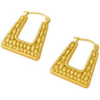 KIMTI 18K Gold Plated Glamorous Love Hoops Anti Tarnish Earring - Earrings | Buy online on ZillyBuy