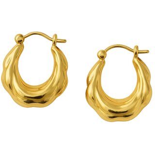 kimti 18K Gold Plated Gypsy Hoops Anti Tarnish Earrings - Earrings | Buy online on ZillyBuy