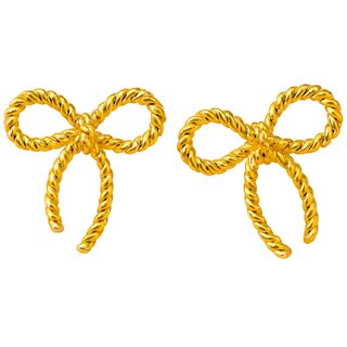 Kimti 18k Gold Plated Twirl & Tie Earring - Earrings | Buy online on ZillyBuy