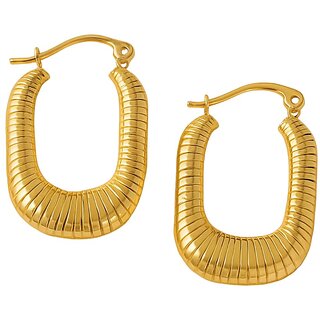 18k Gold Plated Hoop Earring (Vintage Tube Hoop Earrings) - Earrings | Buy online on ZillyBuy