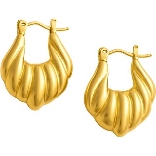 KIMTI 18K Gold Plated Anti Tarnish Golden Hoop Anti Tarnish Earring - Earrings | Buy online on ZillyBuy