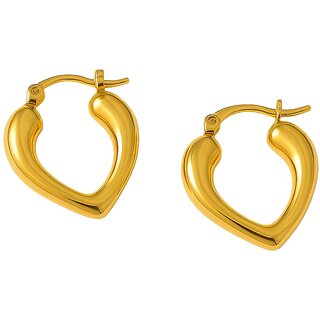 KIMTI 18K Gold Plated Golden Antique Hoops Anti Tarnish Earring - Earrings | Buy online on ZillyBuy