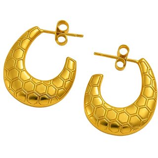 kimti 18K Gold Plated Quill Hoop Anti Tarnish Earring - Earrings | Buy online on ZillyBuy