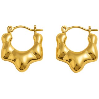 kimti 18K Gold Plated Anti Tarnish Hoops Earring - Earrings | Buy online on ZillyBuy