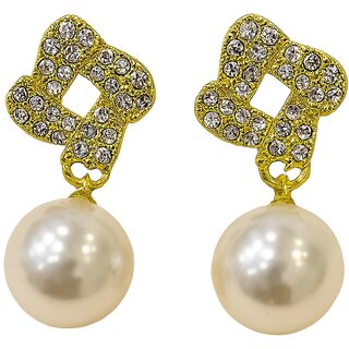 Kimti Diamond Lattice Pearl Drops - Earrings | Buy online on ZillyBuy
