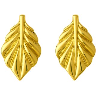 KImti 18k Gold Plated Leaf Anti Tarnish Earring - Earrings | Buy online on ZillyBuy