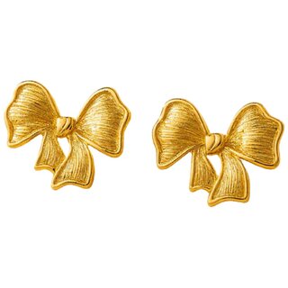 Kimti 18k Gold Plated Luxe Ribbon Earrings - Earrings | Buy online on ZillyBuy
