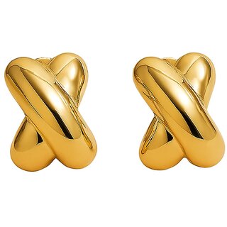 Kimti 18k Gold Plated Sculpted Shine Earring