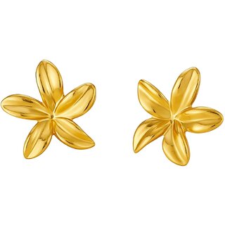 kimti 18k Gold Plated Sunburst Flower Gold Earrings