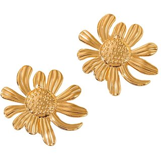 Kimti 18k Gold Plated Pretty Flower Anti Tarnish Earring