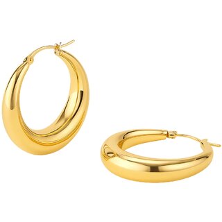 Kimti 18k Gold Plated Gigi Hoop Anti Tarnish Earring - Earrings | Buy online on ZillyBuy