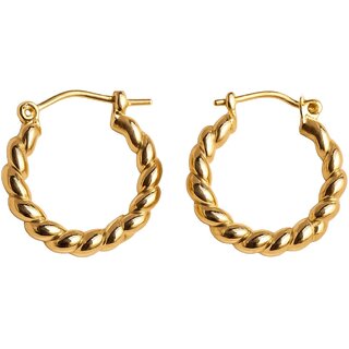 18k Gold Plated Hoop Earring (Twisted Rope Hoop Earrings) - Earrings | Buy online on ZillyBuy