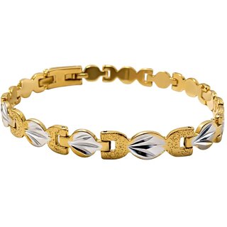 KIMTI 18k Gold Plated Men Beacelet (Silver,Gold)