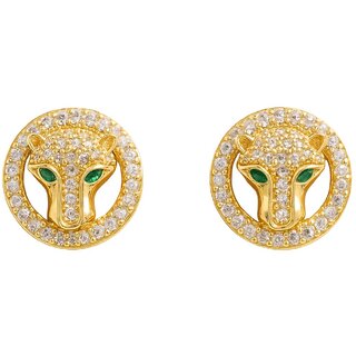 Panther Earring (Crystal Panther Circle Stud Earrings) - Earrings | Buy online on ZillyBuy