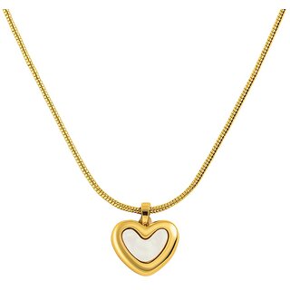 KIMTI Anti Tarnish White Heart Necklace