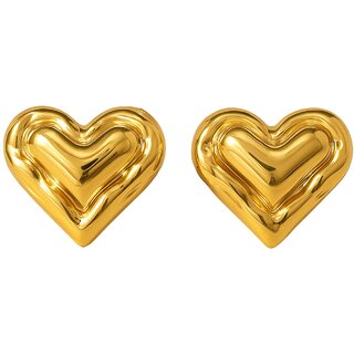KIMTI 18K Gold Plated Sweetheart Stud Earrings