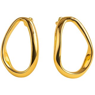18k Gold Plated Hoop Earring (Bubble Square Hoop Earrings)