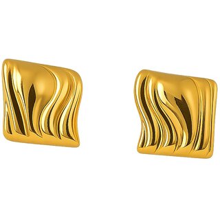 KImti 18K Gold Plated Bow of Elegance Stud Earrings