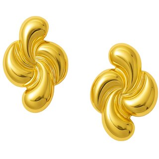 Kimti 18K Gold Plated Vintage Couture Flower Earrings - Earrings | Buy online on ZillyBuy