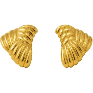 Kimti 18K Gold Plated Triangle Swirl Earrings - Earrings | Buy online on ZillyBuy