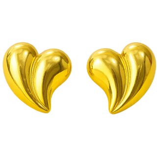 Kimti 18K Gold Plated Tear Heart Stud Earring - Earrings | Buy online on ZillyBuy