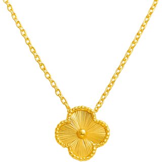 KIMTI 18k Gold Plated clover Pendant Necklace (Gold)