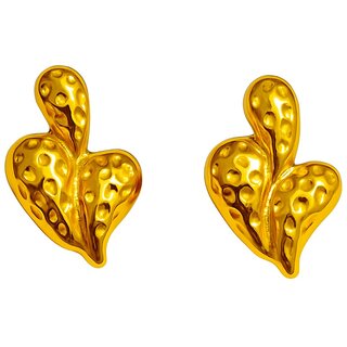 kimti 18K Gold Plated Studded Heart Anti Tarnish Earrings - Earrings | Buy online on ZillyBuy