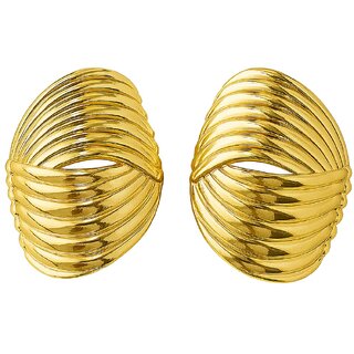 18k Gold Plated Stud Earring (Twisted Shell Stud Earrings) - Earrings | Buy online on ZillyBuy
