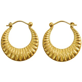 kimti 18k Gold Plated Croissant Lola Hoop Earring - Earrings | Buy online on ZillyBuy