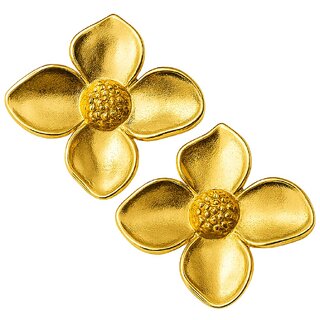 Kimti 18k Gold Plated Lotus Love Earrings - Earrings | Buy online on ZillyBuy
