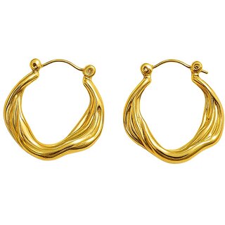 kimti 18k Gold Plated Prims Hoop Earring - Earrings | Buy online on ZillyBuy
