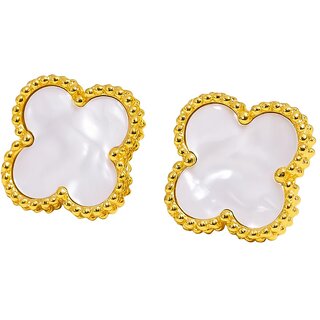 Clover Stud Earring (White) - Earrings | Buy online on ZillyBuy