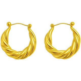 Kimti 18k Gold Plated Croissant Hoop Earring - Earrings | Buy online on ZillyBuy