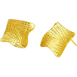 KIMTI 18K Gold Plated Square Studs Earrings - Earrings | Buy online on ZillyBuy