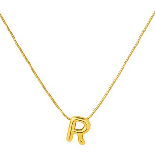 KIMTI Initial letter pendant Necklace (Cute R Initial Pendant Necklace)