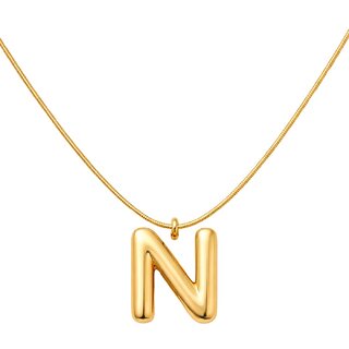 Initial letter pendant Necklace (Classic N Letter Pendant Necklace)