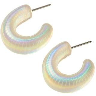 Korean Earring (Iridescent Hoop Earrings) - Earrings | Buy online on ZillyBuy