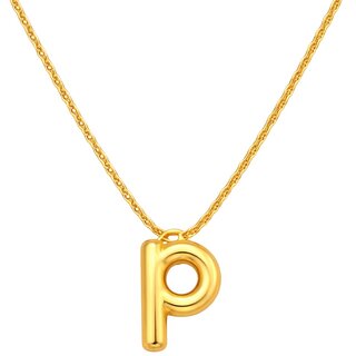 KIMTI Initial letter pendant Necklace (Minimal P Letter Pendant Necklace)