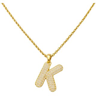 KIMTI Letter Initial Pendant Necklace (Diamond K Letter Pendant Necklace)