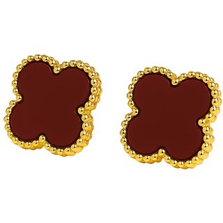 Clover Stud Earring (Brown) - Earrings | Buy online on ZillyBuy