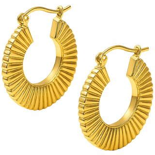 KImti 18K Gold Plated Circular Hoop AntiTarnish Earring - Earrings | Buy online on ZillyBuy