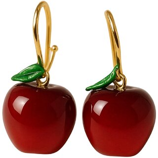 Kimti Mystic Red Cherry Drop Earring - Earrings | Buy online on ZillyBuy