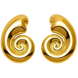 18k Gold Plated Stud Earring (Spiral Swirl Stud Earrings) - Earrings | Buy online on ZillyBuy