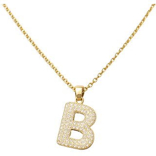 KIMTI Letter Initial Pendant Necklace (Diamond B Initial Pendant Necklace)