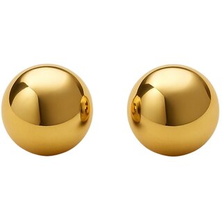 18k Gold Plated Stud Earring (Classic Gold Ball Stud Earrings) - Earrings | Buy online on ZillyBuy